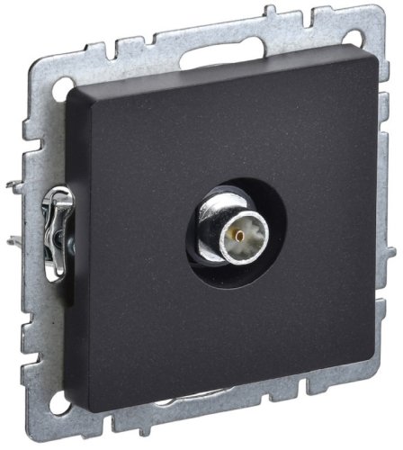 Розетка TV Проходная без рамки IEK Brite РТВ10-0-БрЧ 1-м. черный картинка